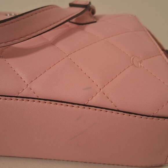 GUESS Pink Quilted Handbag with Silver-Tone Hardware - Picture 5 of 11
